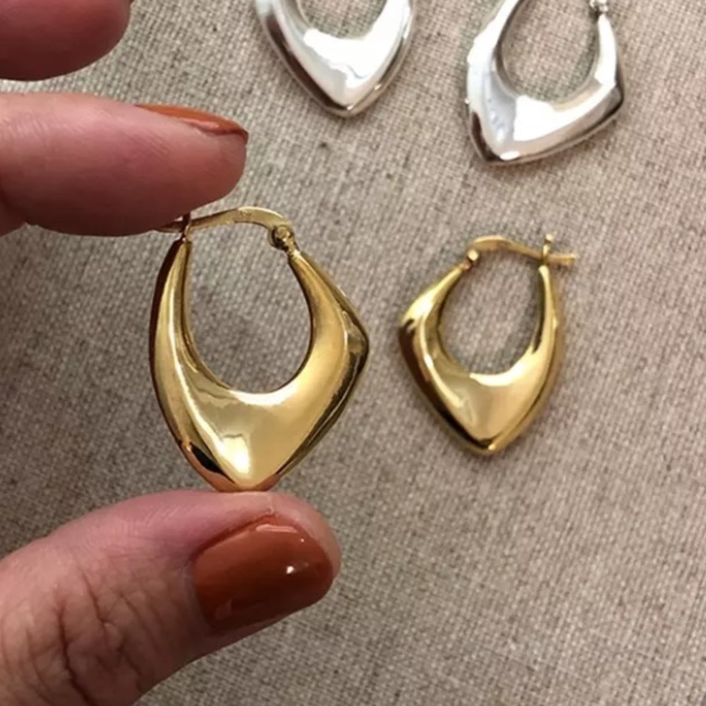 Gold Hoop Earrings minimal gold Sterling silver vermeil